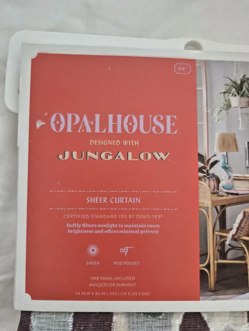 NIP Opalhouse Jungalow Burnout Sheer Tropical Patterned Curtain 54 X 84 1 Piece